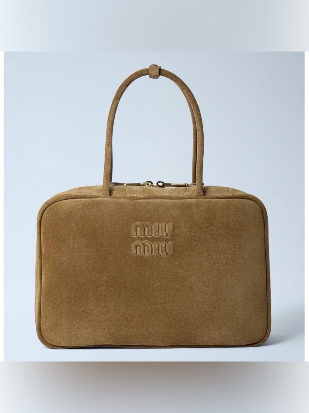MIU MIU Beau suede leather bowling bag